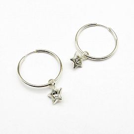 AROS ARGOLLA ESTRELLA CUBIC 13MM /PLATA